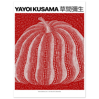 "FBan Pumpkin, 2013" von Yayoi Kusama, Hochwertiger Kunstdruck,  21x29.7 cm / 8x12"-A3 (29.7 x 42  cm)-45x60 cm / 18x24″-50x70 cm / 20x28″-60x80 cm / 24x32″-70x100 cm / 28x40″,  Printree.ch