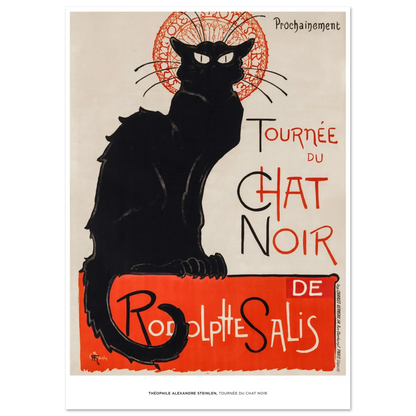 "Tournée du Chat Noir" von Théophile Alexandre Steinlen, Hochwertiger Kunstdruck,  21x29.7 cm / 8x12"-A3 (29.7 x 42  cm)-45x60 cm / 18x24″-50x70 cm / 20x28″-60x80 cm / 24x32″-70x100 cm / 28x40″,  Printree.ch