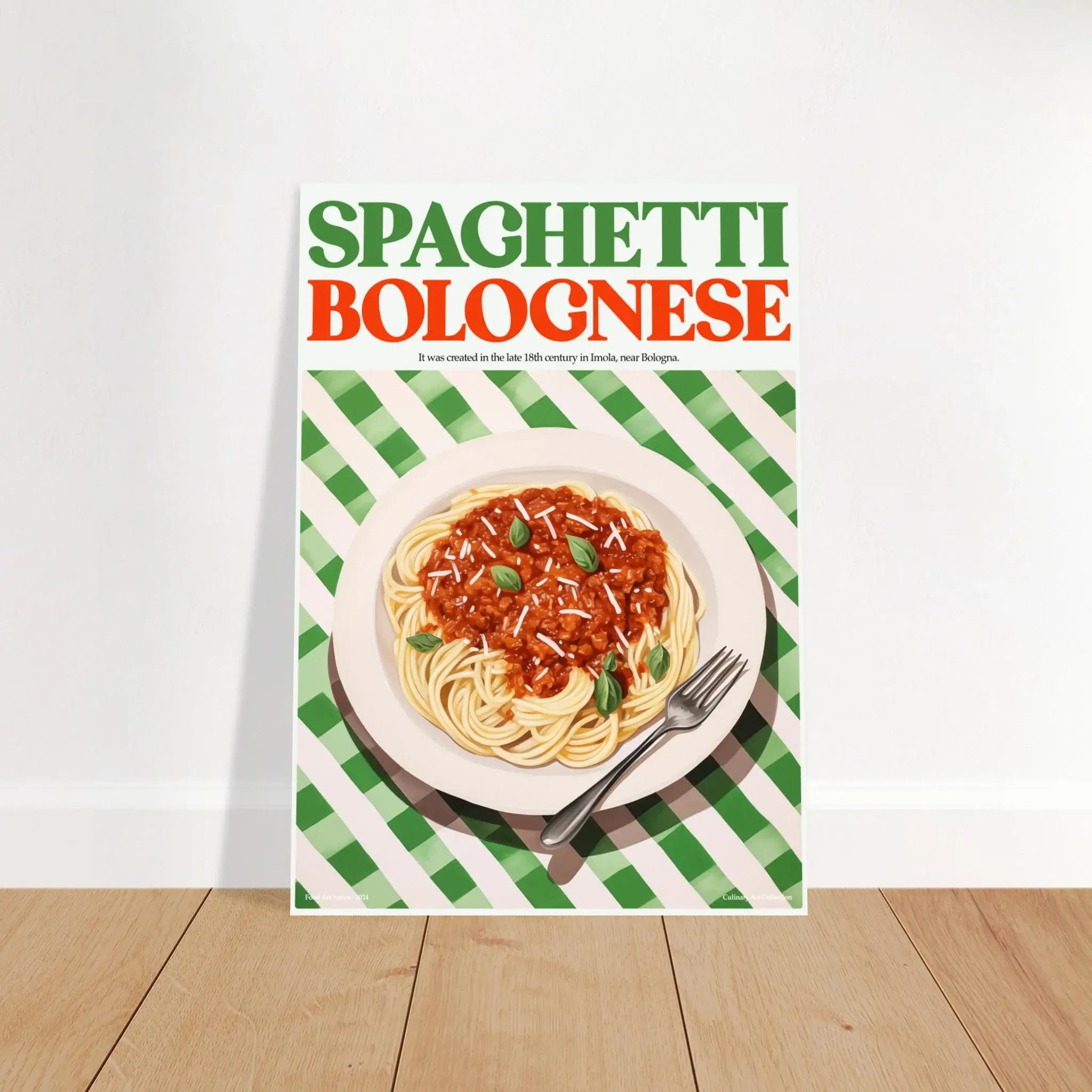 Spaghetti Bolognese – Ein Klassiker in künstlerischer Perfektion, Hochwertiger Kunstdruck,  21x29.7 cm / 8x12"-A3 (29.7 x 42  cm)-45x60 cm / 18x24″-50x70 cm / 20x28″-60x80 cm / 24x32″-70x100 cm / 28x40″,  Printree.ch