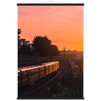 Abendsonne Zug in Dublin - Printree.ch Abendsonne, Bahnhof, Dublin, Eisenbahn, Foto, Fotografie, Irland, Reise, Reisen, Sonnenuntergang, Stadtlandschaft, unsplash, Verkehrsmittel, Zug, öffentlicher Verkehr