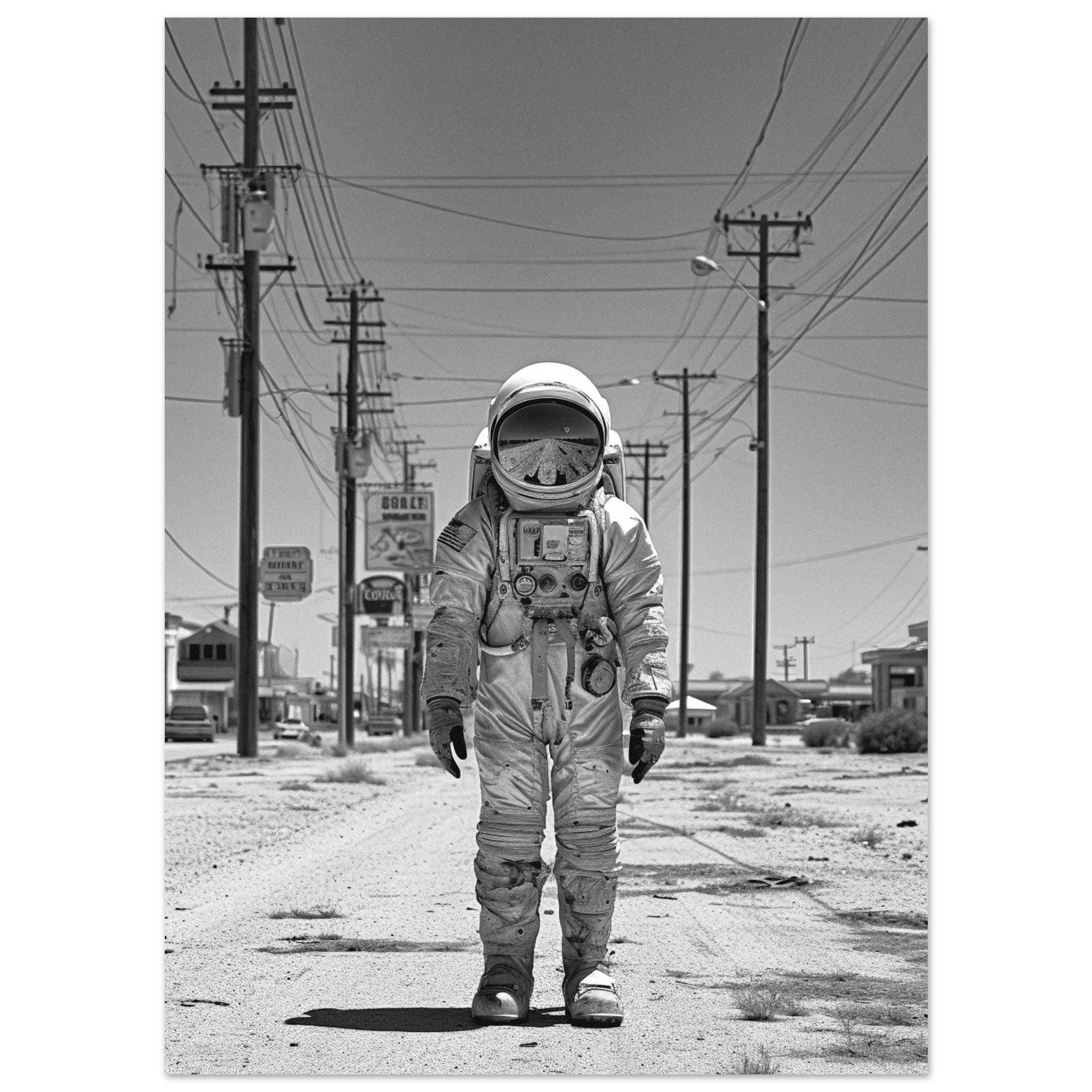 Astronaut Route66 - Printree.ch AI, Andri Hofmann, Poster, Raumfahrt