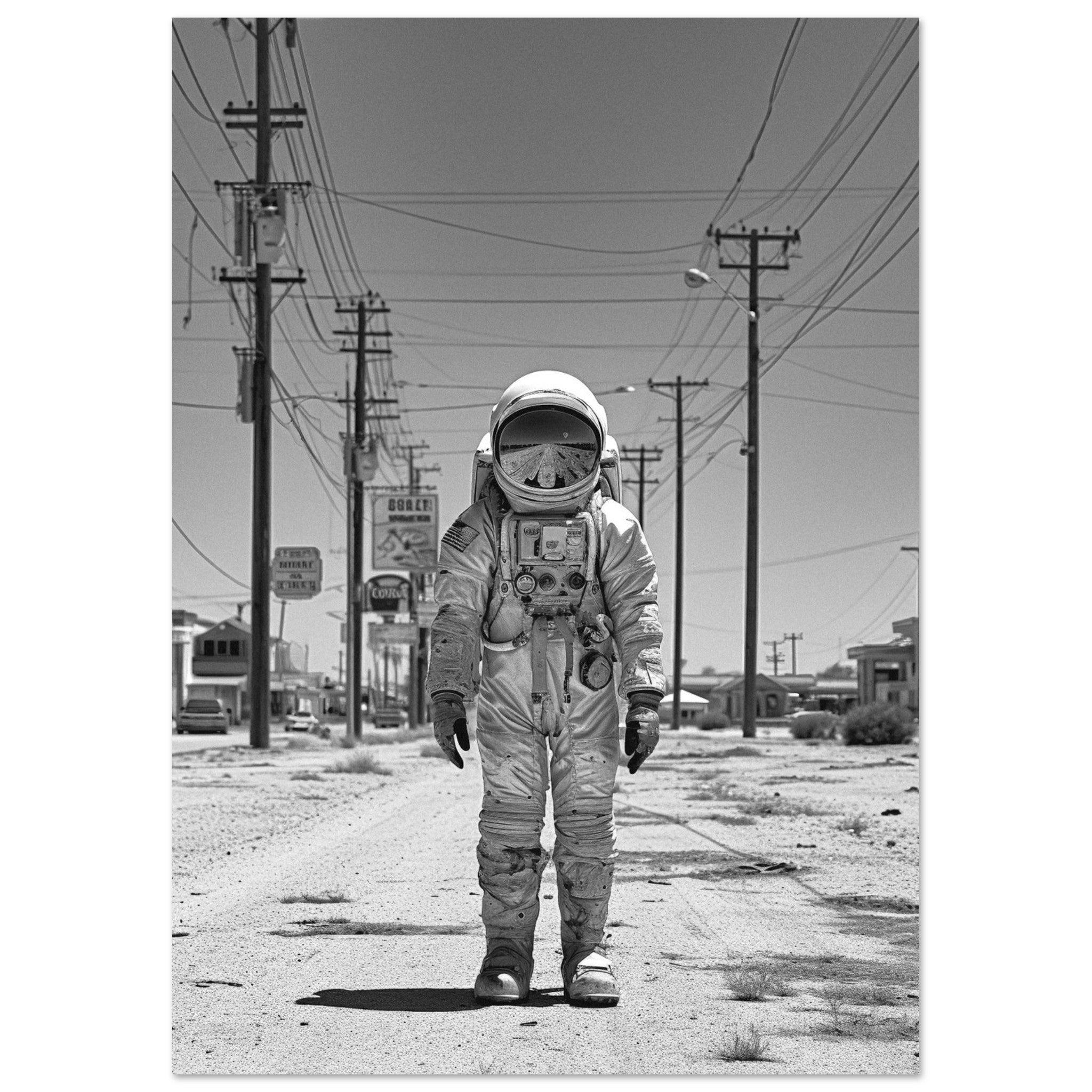 Astronaut Route66 - Printree.ch AI, Andri Hofmann, Poster, Raumfahrt