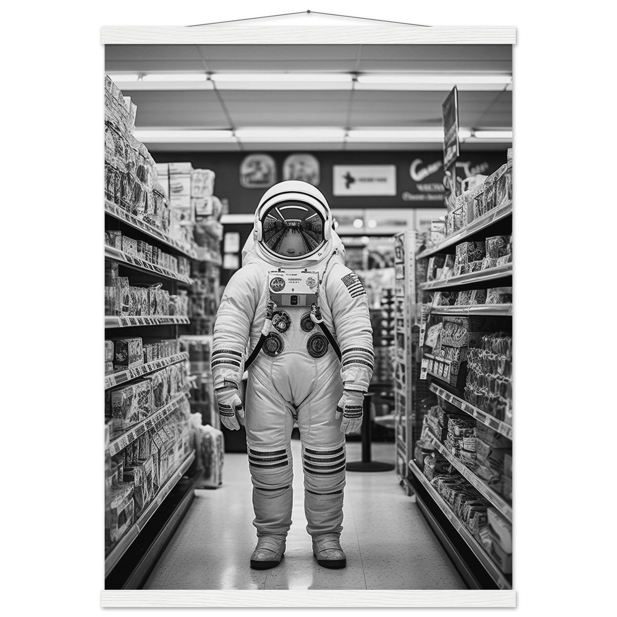 Astronaut Supermarket - Printree.ch AI, Andri Hofmann, Poster, Raumfahrt