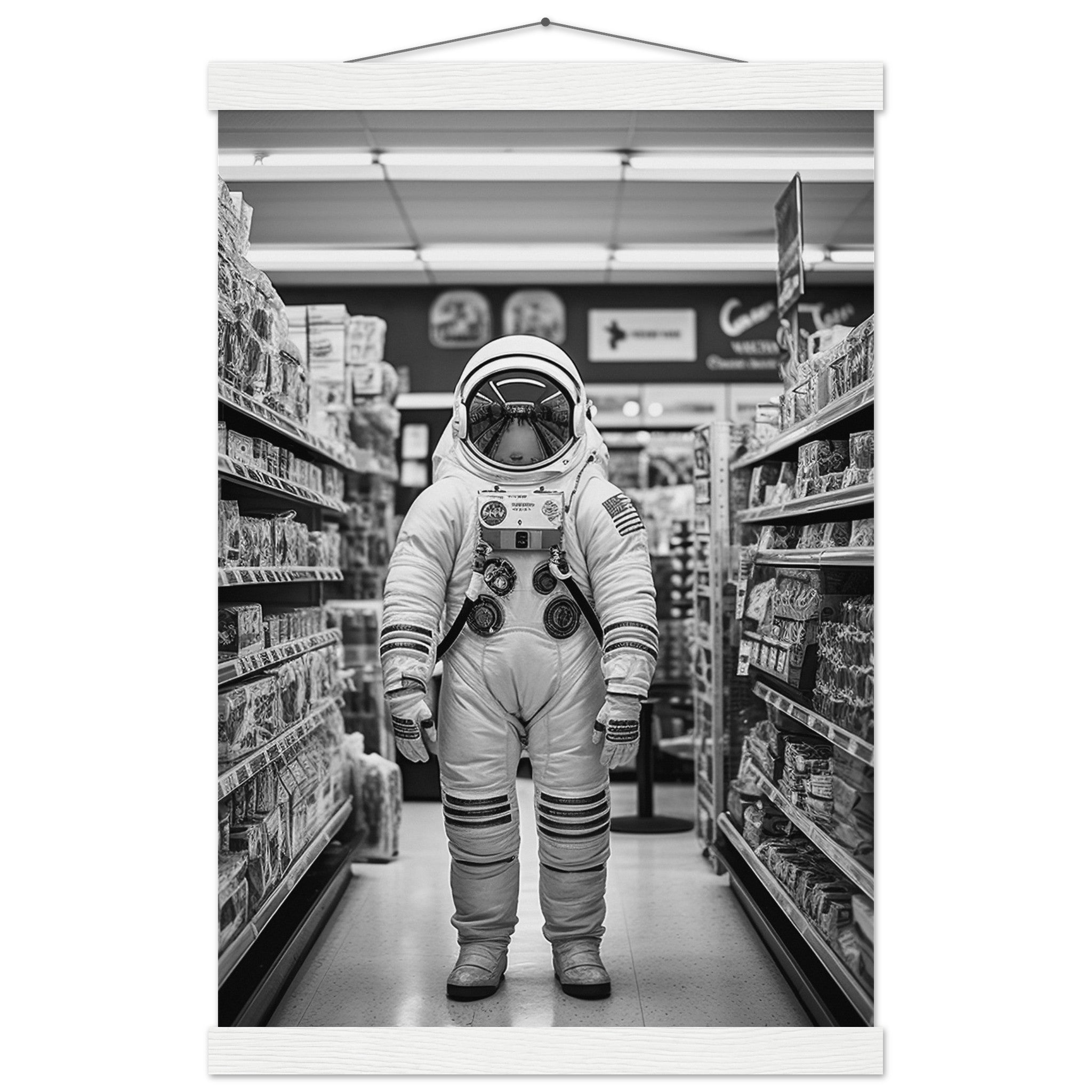 Astronaut Supermarket - Printree.ch AI, Andri Hofmann, Poster, Raumfahrt