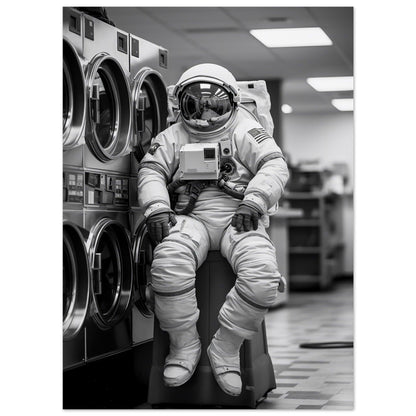 Astronaut Wäscherei (Laundry) - Printree.ch AI, Andri Hofmann, Poster, Raumfahrt