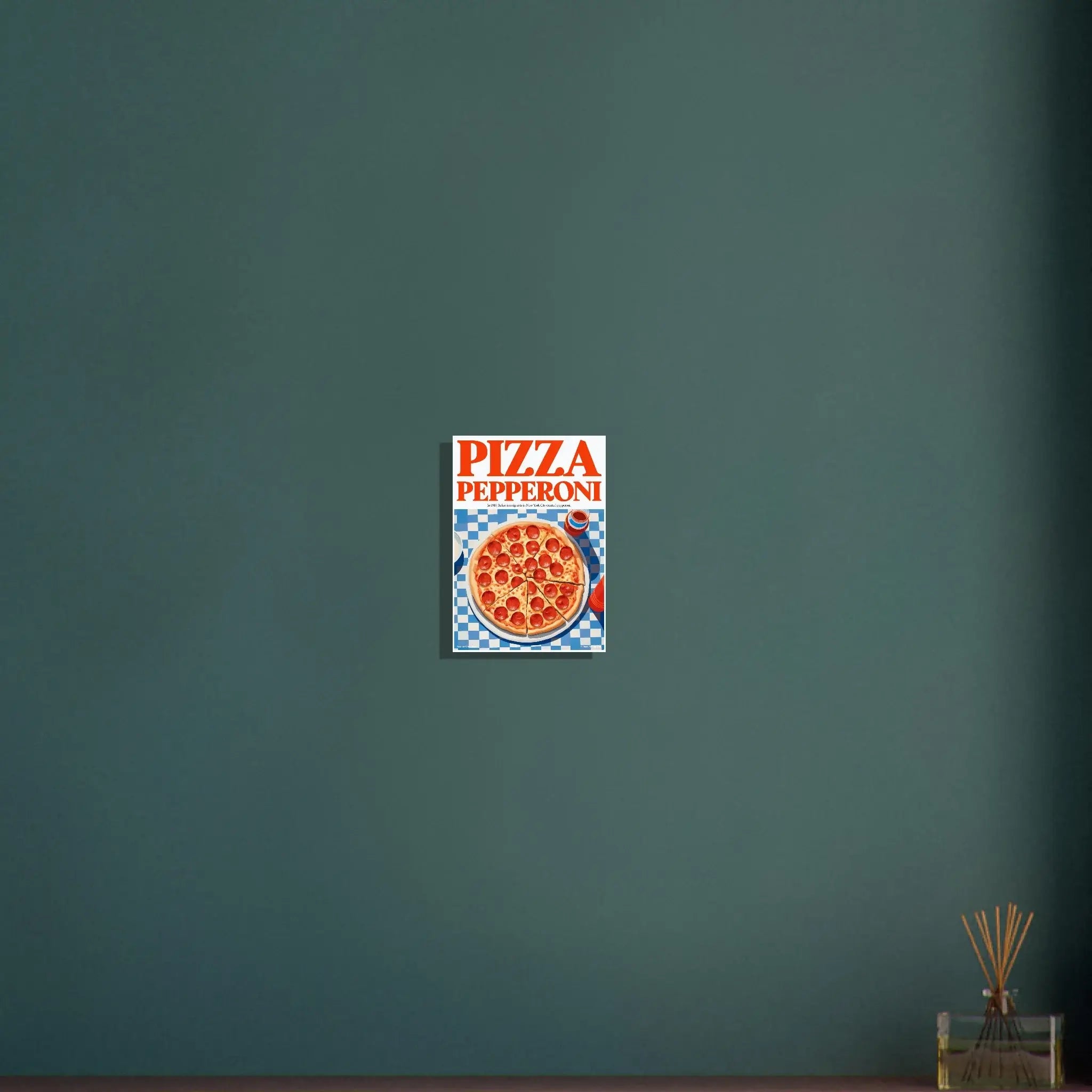 Pizza Pepperoni – Kulinarische Pop-Art für dein Zuhause, Hochwertiger Kunstdruck,  21x29.7 cm / 8x12"-A3 (29.7 x 42  cm)-45x60 cm / 18x24″-50x70 cm / 20x28″-60x80 cm / 24x32″-70x100 cm / 28x40″,  Printree.ch