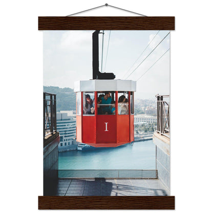 Barcelona Skyline Poster - Printree.ch Aussichtspunkt, Barcelona, Foto, Fotografie, Kabelbahn, Küstenstadt, Montjuïc, Reisen, Sehenswürdigkeiten, Seilbahn, Spanien, Stadtansicht, Stadtpanorama, Transport, unsplash