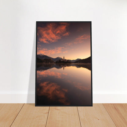 Bled am malerischen See - Printree.ch Abendstimmung, Aussichtspunkt, Bergkulisse, Bled, Foto, Fotografie, Landschaft, Natur, Reisen, romantisch, See, Slowenien, Sonnenuntergang, unsplash, Wassersport