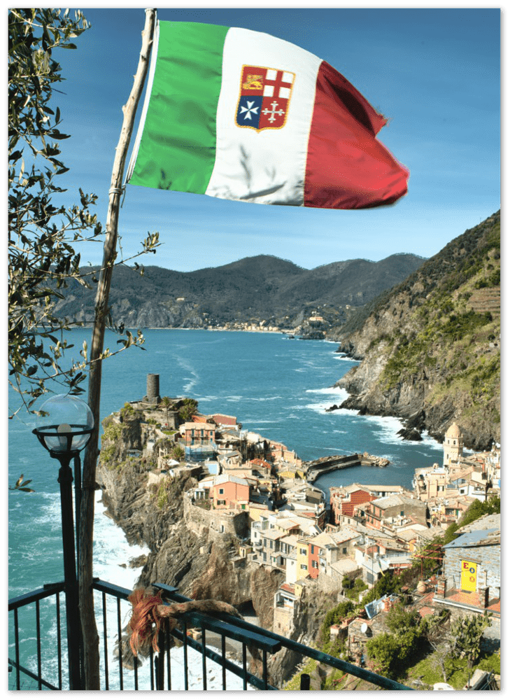 Italia Flagge am Meer - Printree.ch einfachschweizer, exklusiv, Foto, Fotografie, Poster, Reisen