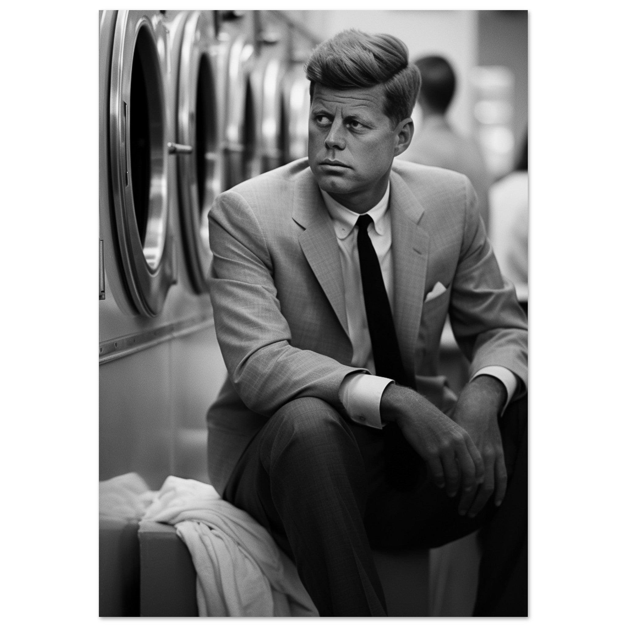 Laundry Day John F Kennedy - Printree.ch AI, Andri Hofmann, Poster, Raumfahrt