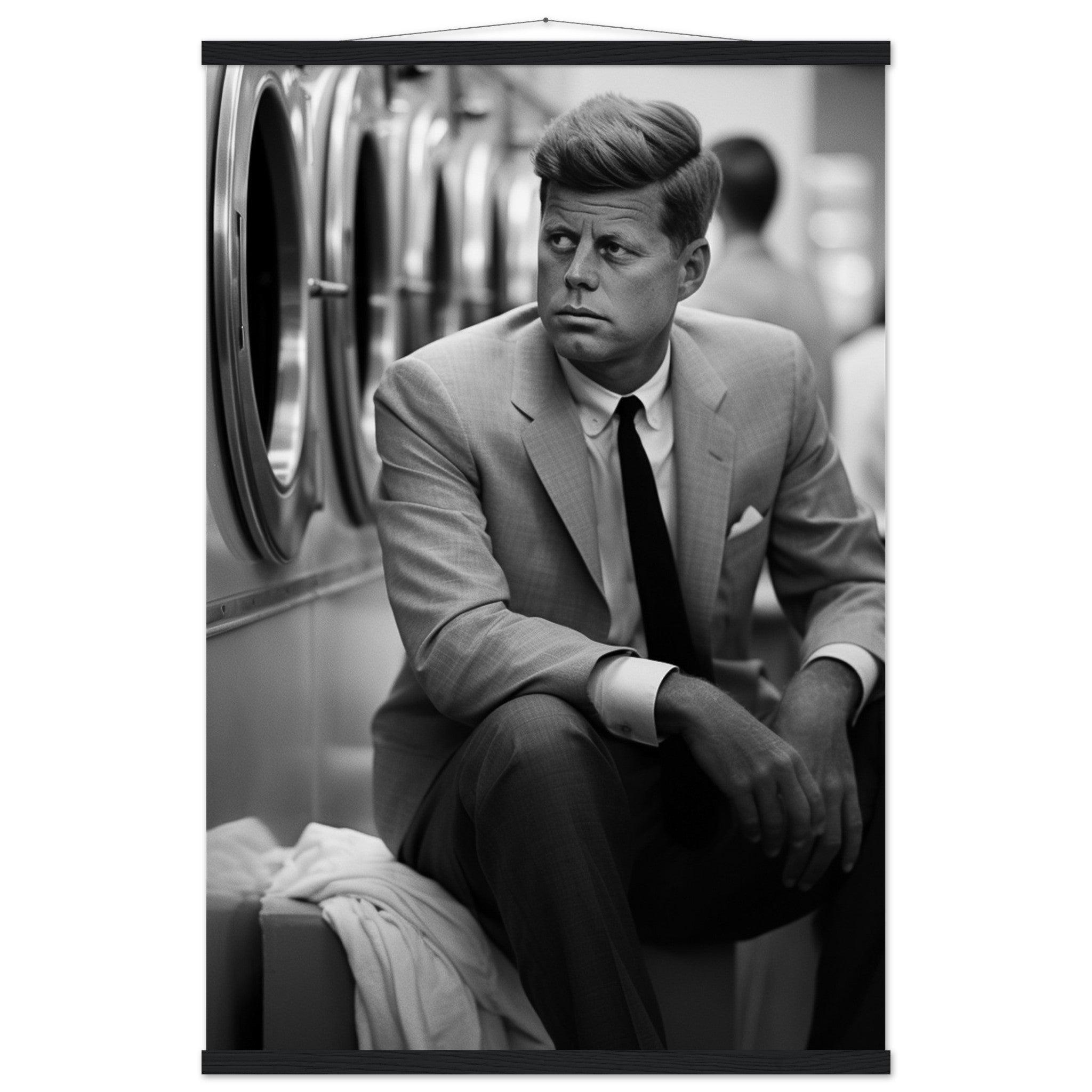 Laundry Day John F Kennedy - Printree.ch AI, Andri Hofmann, Poster, Raumfahrt