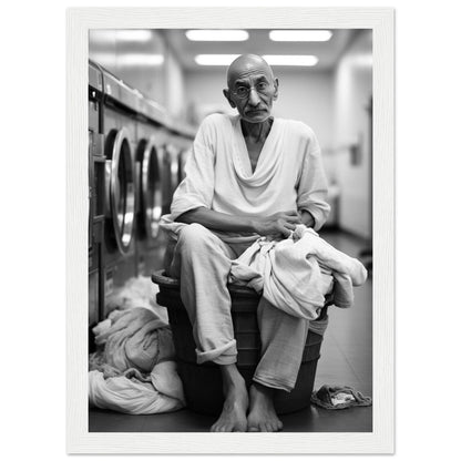 Laundry Day Mahatma Gandhi - Printree.ch AI, Andri Hofmann, Poster, Raumfahrt