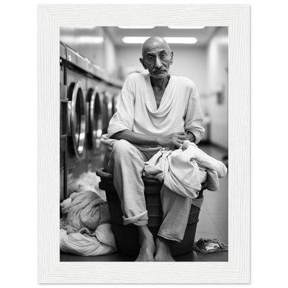 Laundry Day Mahatma Gandhi - Printree.ch AI, Andri Hofmann, Poster, Raumfahrt