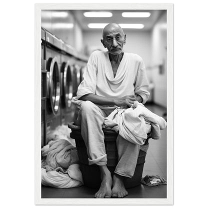 Laundry Day Mahatma Gandhi - Printree.ch AI, Andri Hofmann, Poster, Raumfahrt