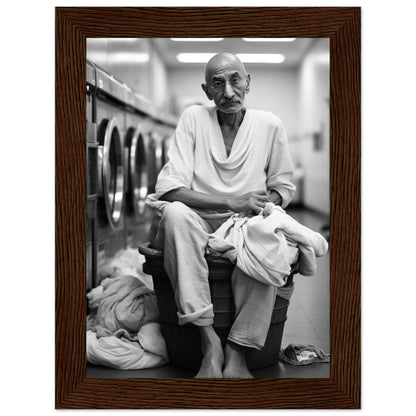 Laundry Day Mahatma Gandhi - Printree.ch AI, Andri Hofmann, Poster, Raumfahrt