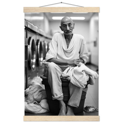 Laundry Day Mahatma Gandhi - Printree.ch AI, Andri Hofmann, Poster, Raumfahrt