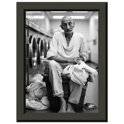 Laundry Day Mahatma Gandhi - Printree.ch AI, Andri Hofmann, Poster, Raumfahrt