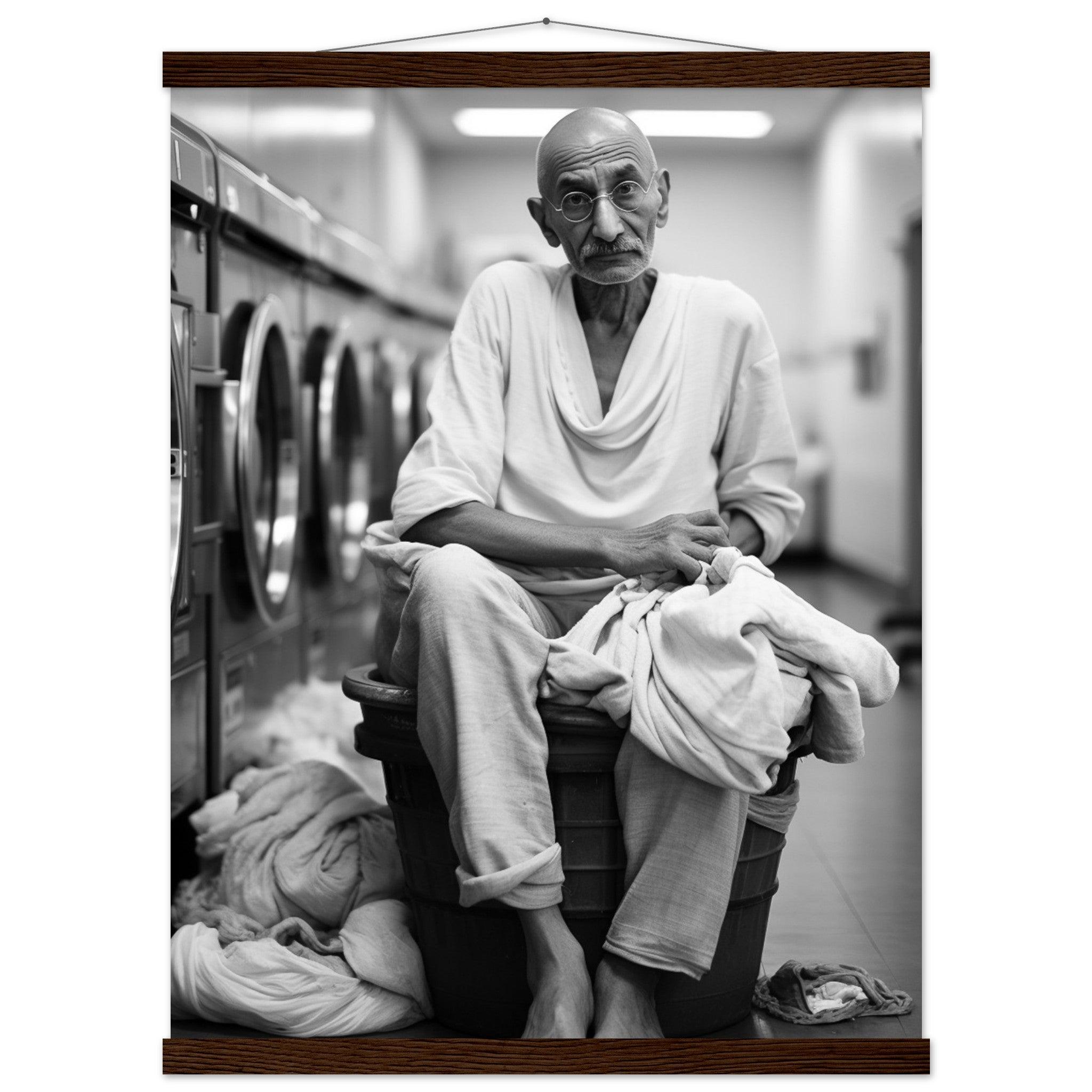 Laundry Day Mahatma Gandhi - Printree.ch AI, Andri Hofmann, Poster, Raumfahrt