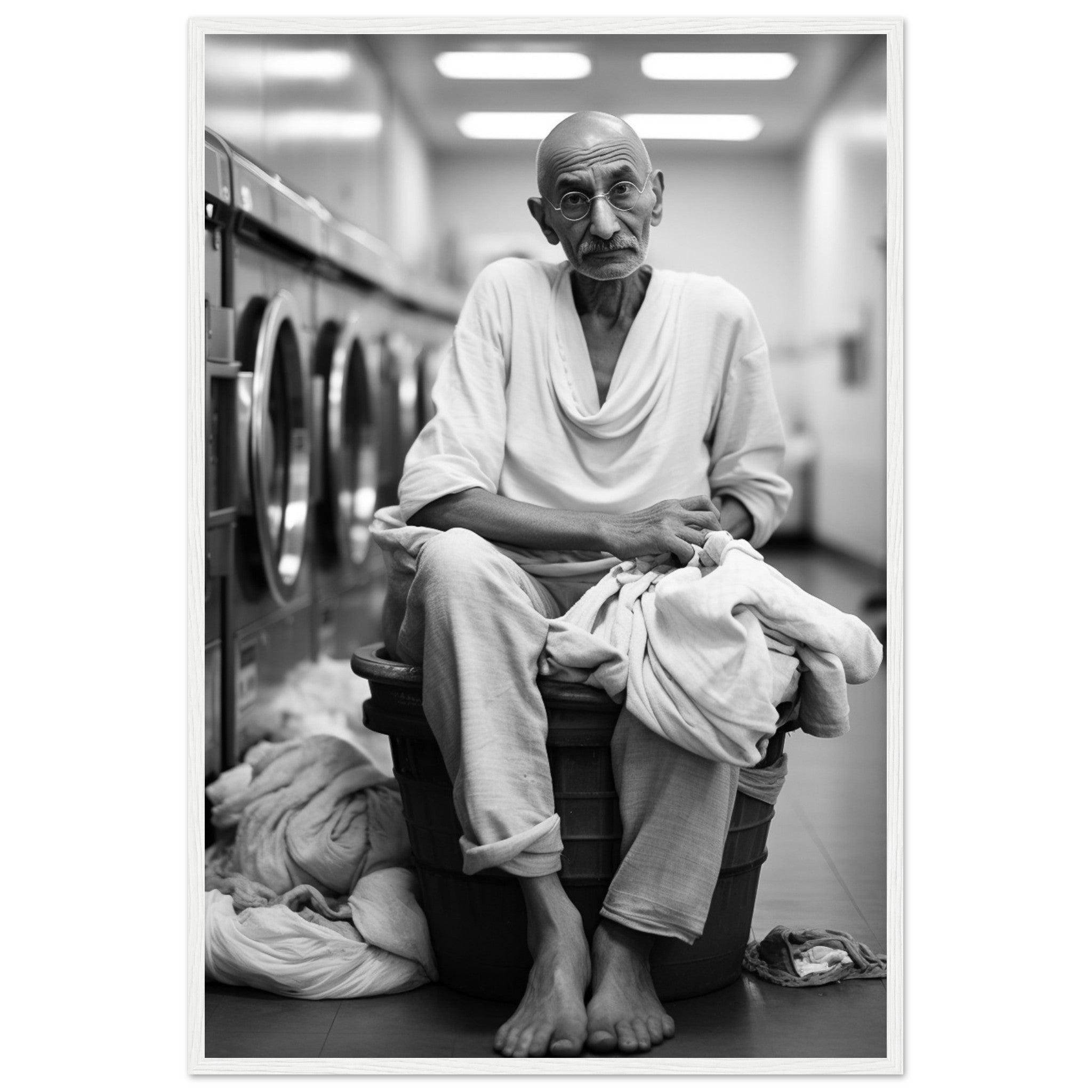 Laundry Day Mahatma Gandhi - Printree.ch AI, Andri Hofmann, Poster, Raumfahrt