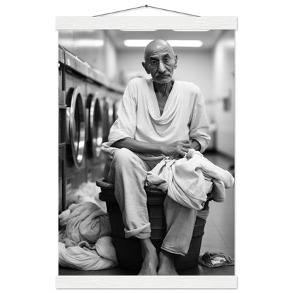 Laundry Day Mahatma Gandhi - Printree.ch AI, Andri Hofmann, Poster, Raumfahrt