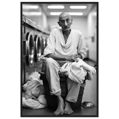 Laundry Day Mahatma Gandhi - Printree.ch AI, Andri Hofmann, Poster, Raumfahrt