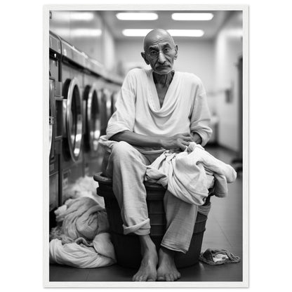 Laundry Day Mahatma Gandhi - Printree.ch AI, Andri Hofmann, Poster, Raumfahrt