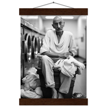 Laundry Day Mahatma Gandhi - Printree.ch AI, Andri Hofmann, Poster, Raumfahrt