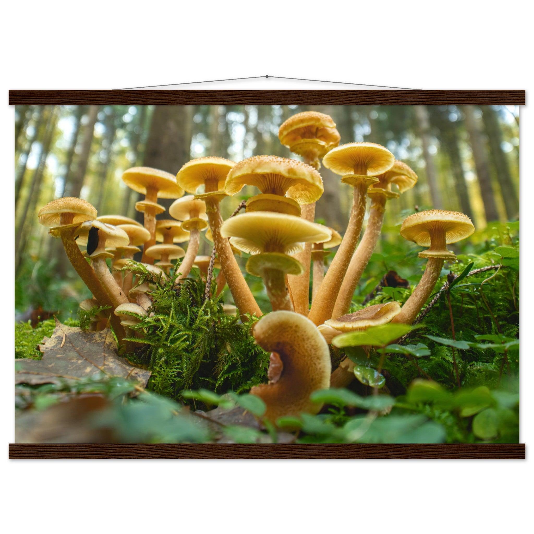 Lebendige Gemeinschaft: Pilzkolonie im Waldlicht - Printree.ch Foto, Fotografie, Makro, Makrofotografie, Martin_Reichenbach, Natur, pilz, wald, Waldgebiet