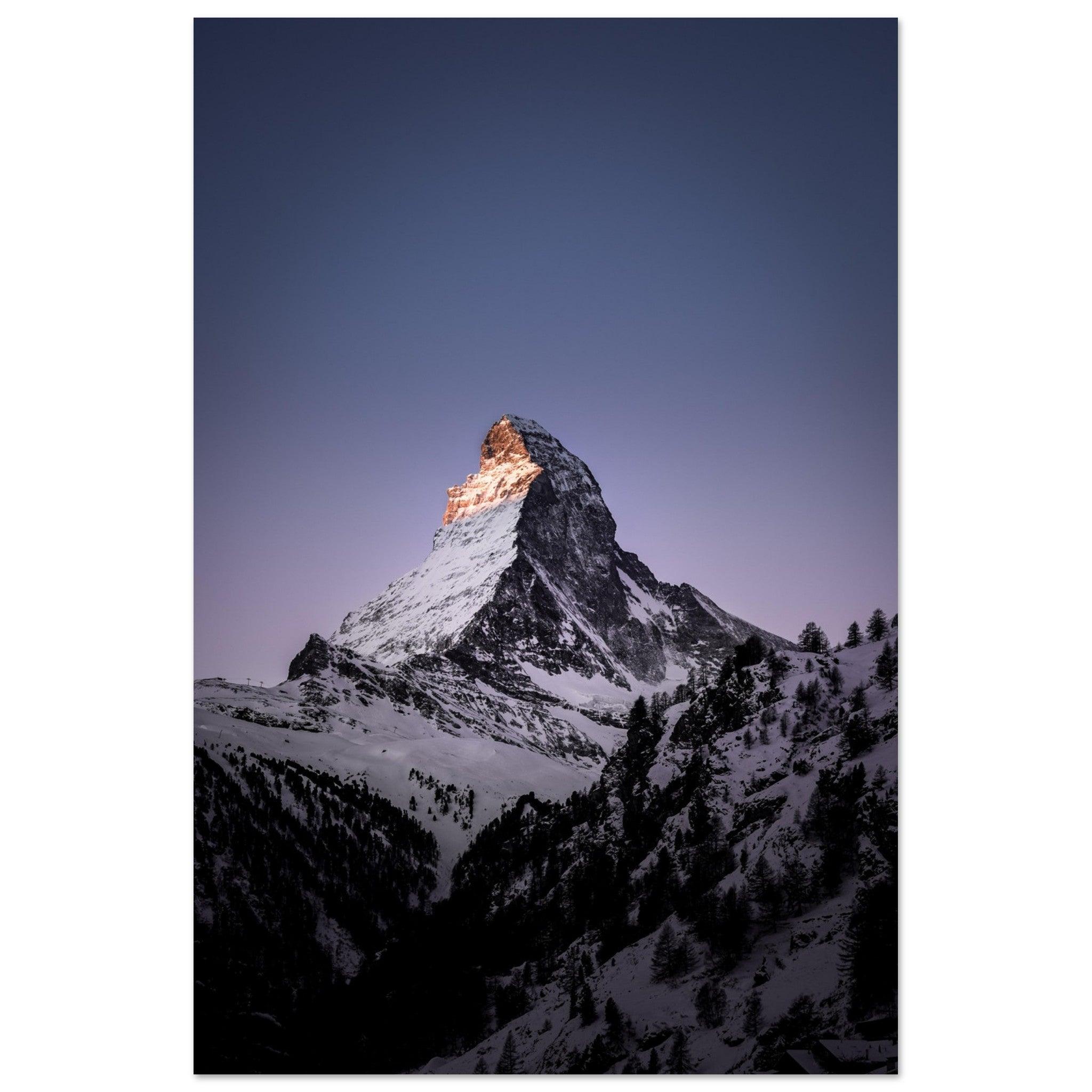 Matterhorn-Foto-Poster - Printree.ch Alpen, Berge, Berglandschaft, Foto, Fotografie, Gipfel, Matterhorn, Natur, Panorama, Schnee, Schweiz, unsplash, Winterlandschaft