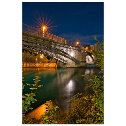 Nächtliche Reflexionen am Limmat Viadukt - Printree.ch eifach-züri, Foto, Fotografie, Zürich