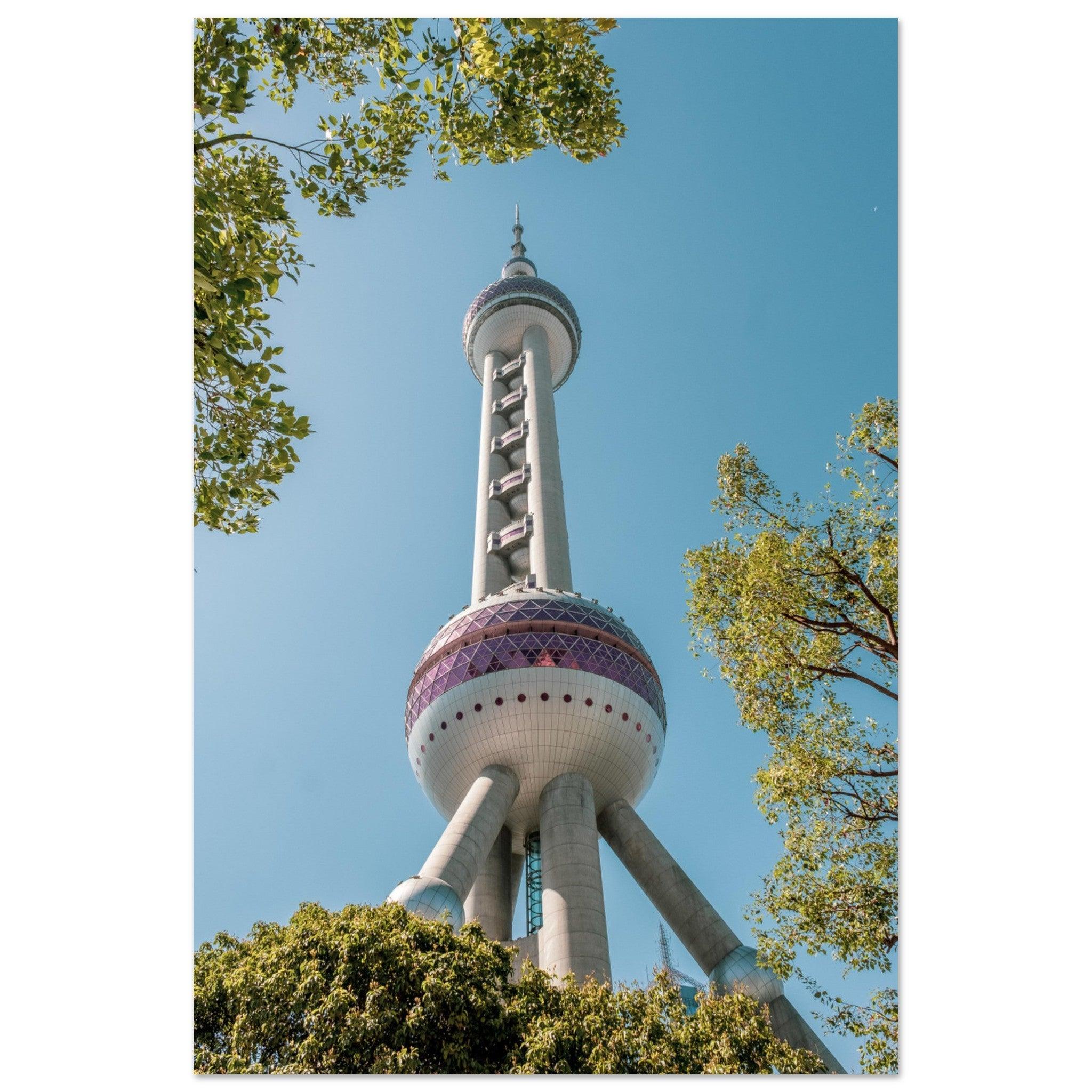 Oriental Pearl Tower - Printree.ch Architektur, Aussichtsplattform, China, Fernsehturm, futuristisch, Kopenhagen, Kultur, moderne Architektur, Oriental Pearl Tower, Shanghai, Skyline, Stadt, Stadtbild, Touristenattraktion, unsplash, Wahrzeichen