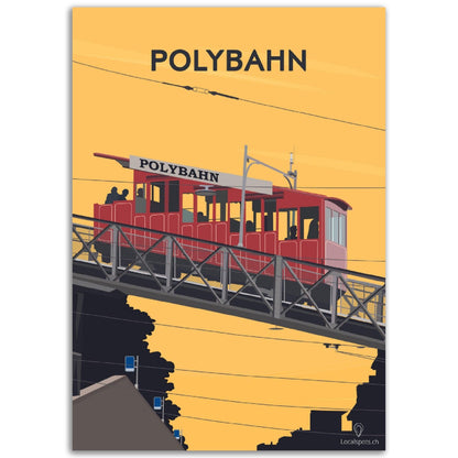 Polybahn - Printree.ch alt, attraktion, eisenbahn, europa, im freien, Localspot, Minimal, Minimalismus, polybahn, schweiz, sehenswürdigkeiten, stadt, stadtbild, strasse, tourismus, transport, ubs polybahn, verkehr, zürich