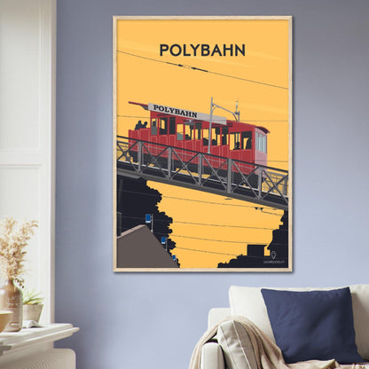 Polybahn - Printree.ch alt, attraktion, eisenbahn, europa, im freien, Localspot, Minimal, Minimalismus, polybahn, schweiz, sehenswürdigkeiten, stadt, stadtbild, strasse, tourismus, transport, ubs polybahn, verkehr, zürich