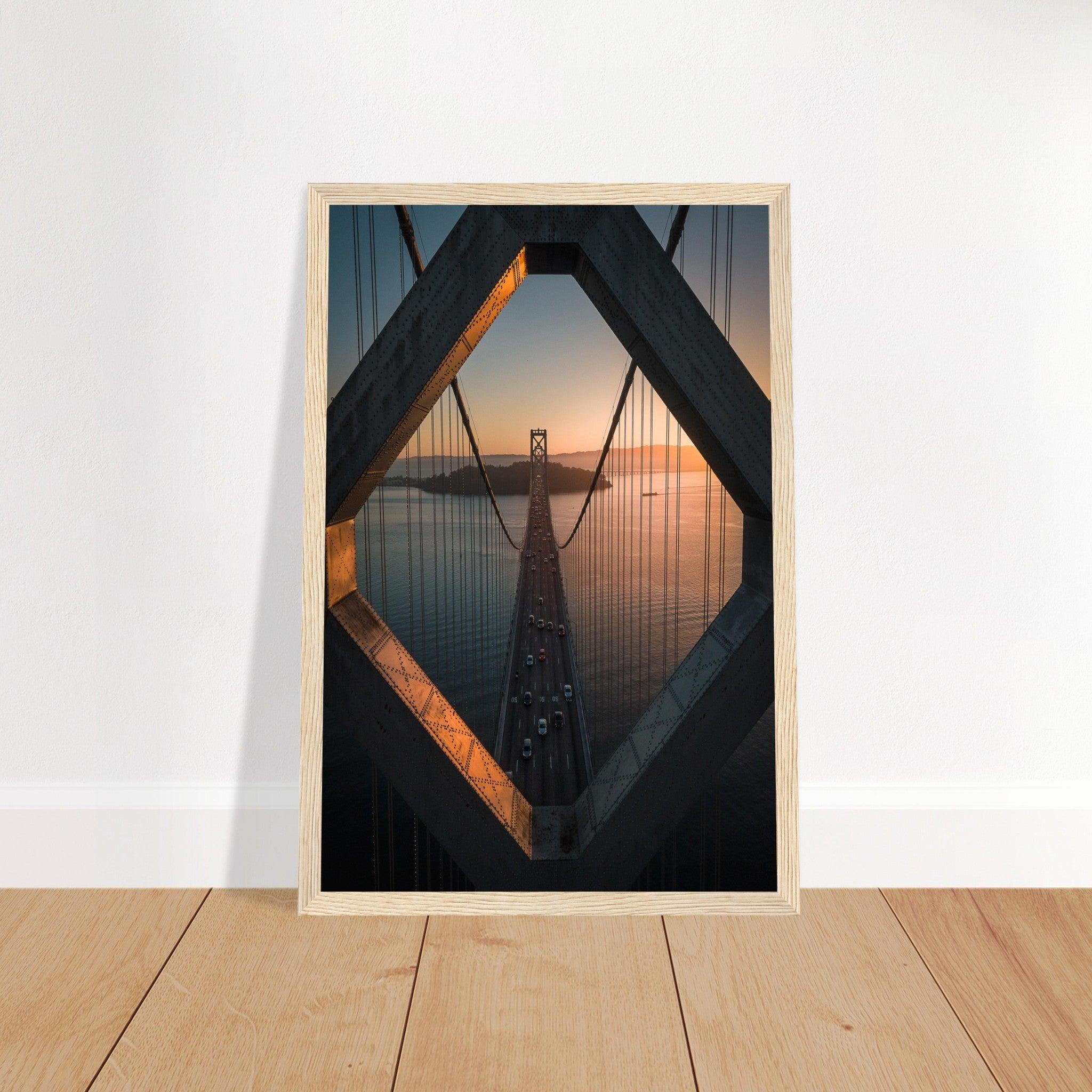 Poster "Stadtbrücke San Francisco - Oakland" - Printree.ch Architektur, Bay Bridge, Brücke, Foto, Fotografie, Kalifornien, Küste, Oakland, Reisen, San Francisco, Stadtbild, unsplash, USA, Verbindung, Verkehr, Wahrzeichen, Überquerung