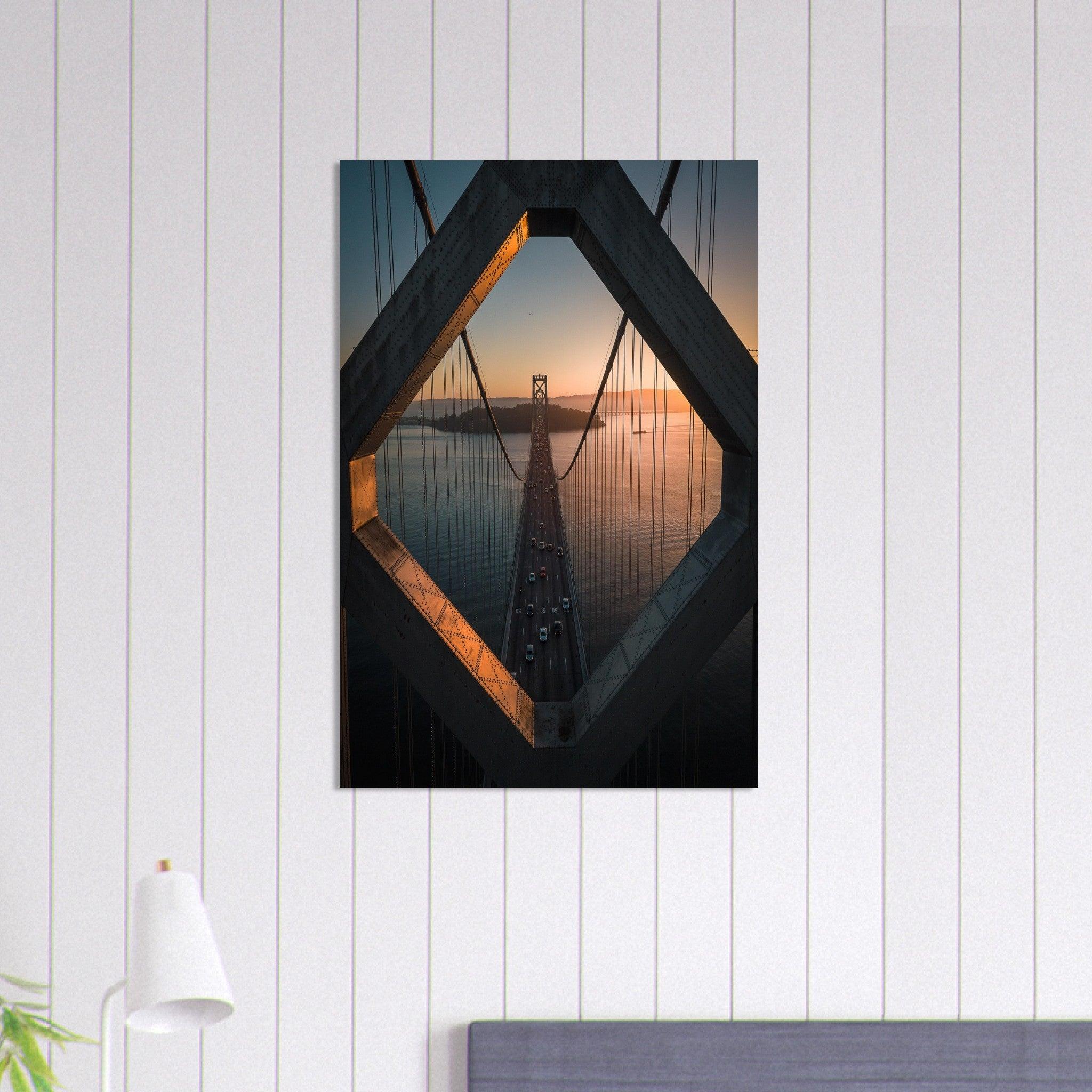 Poster "Stadtbrücke San Francisco - Oakland" - Printree.ch Architektur, Bay Bridge, Brücke, Foto, Fotografie, Kalifornien, Küste, Oakland, Reisen, San Francisco, Stadtbild, unsplash, USA, Verbindung, Verkehr, Wahrzeichen, Überquerung