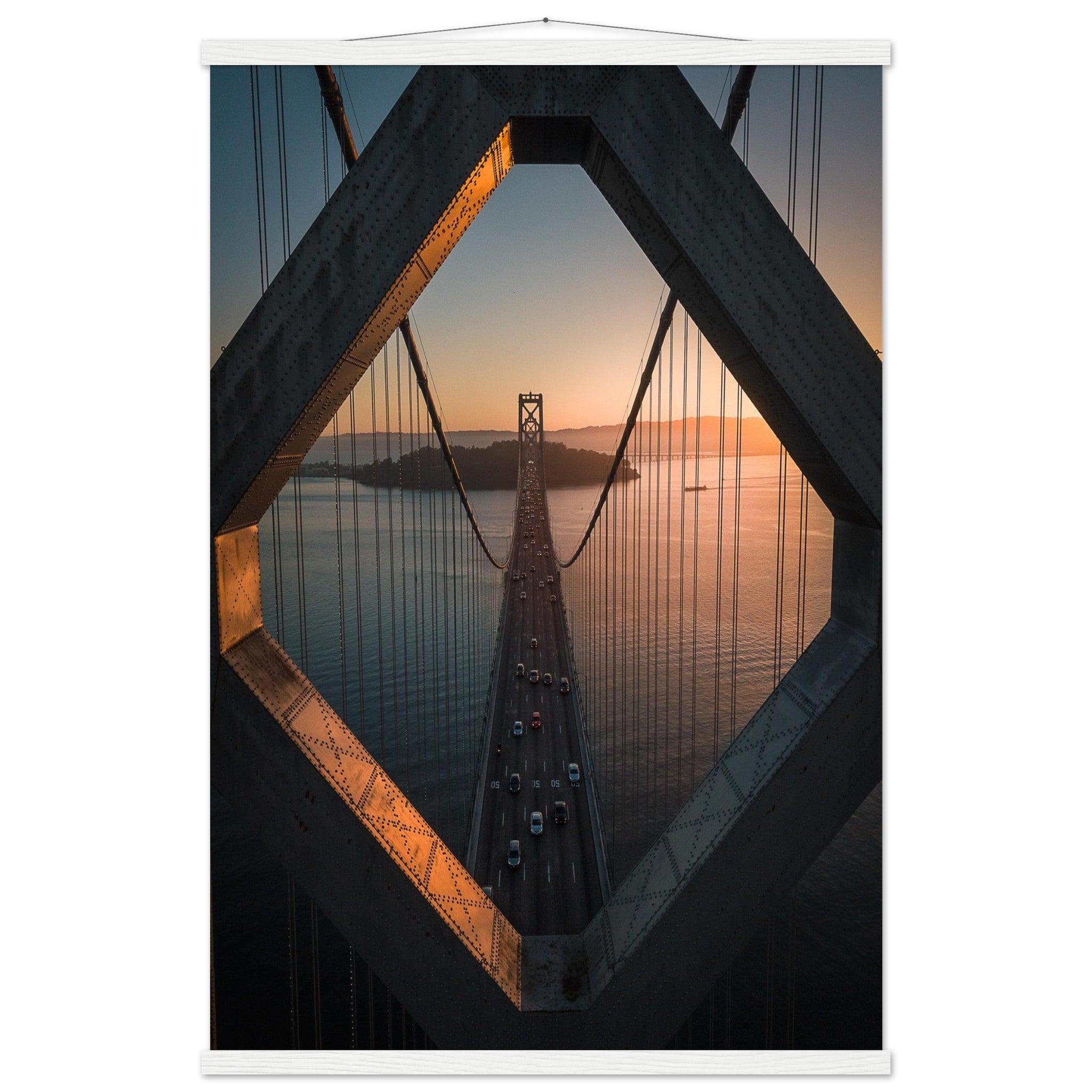 Poster "Stadtbrücke San Francisco - Oakland" - Printree.ch Architektur, Bay Bridge, Brücke, Foto, Fotografie, Kalifornien, Küste, Oakland, Reisen, San Francisco, Stadtbild, unsplash, USA, Verbindung, Verkehr, Wahrzeichen, Überquerung