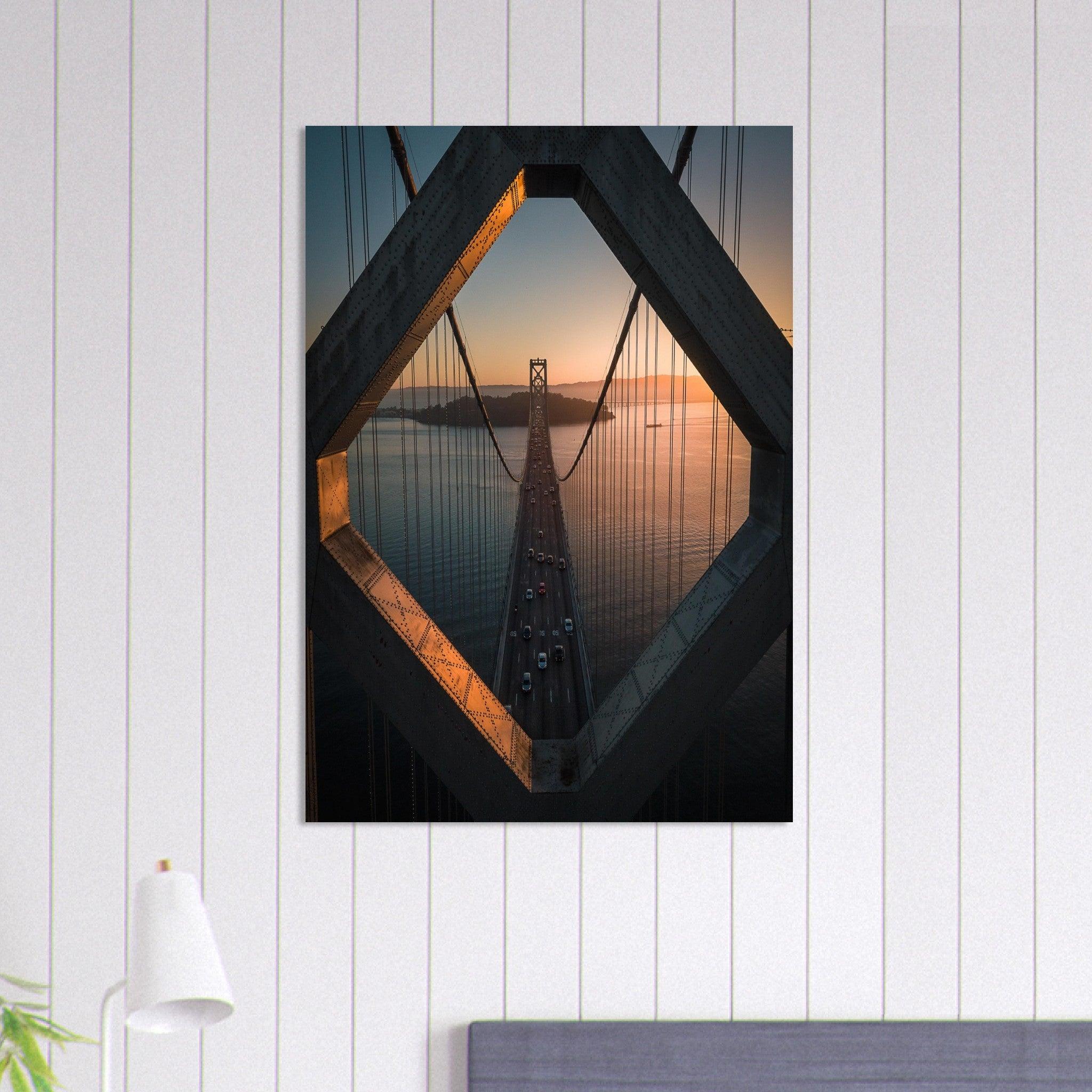 Poster "Stadtbrücke San Francisco - Oakland" - Printree.ch Architektur, Bay Bridge, Brücke, Foto, Fotografie, Kalifornien, Küste, Oakland, Reisen, San Francisco, Stadtbild, unsplash, USA, Verbindung, Verkehr, Wahrzeichen, Überquerung