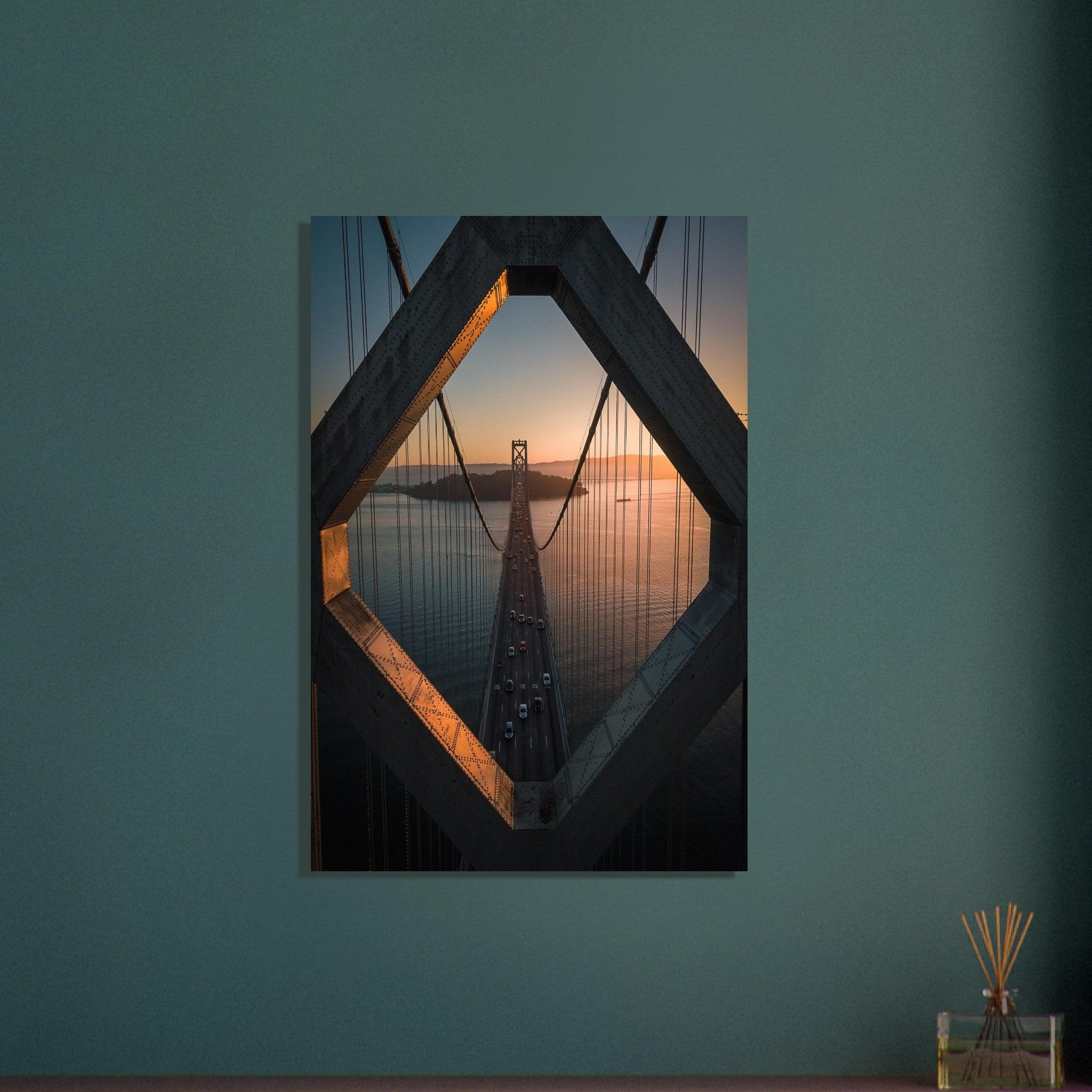 Poster "Stadtbrücke San Francisco - Oakland" - Printree.ch Architektur, Bay Bridge, Brücke, Foto, Fotografie, Kalifornien, Küste, Oakland, Reisen, San Francisco, Stadtbild, unsplash, USA, Verbindung, Verkehr, Wahrzeichen, Überquerung