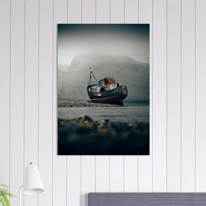 Schottisches Schiffswrack Poster - Printree.ch Foto, Fotografie, Geschichte, Küste, maritimes Erbe, Meereslandschaft, Reisen, Schiffswrack, Schottland, Sehenswürdigkeit, unsplash, Unterwasserwelt, Wracktauchen