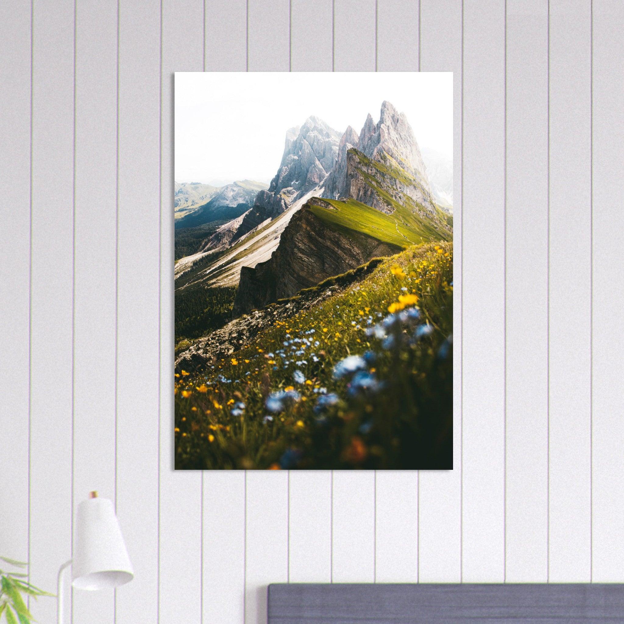 Seceda Naturposter - Printree.ch Alpen, Aussichtspunkt, Berglandschaft, Dolomiten, Foto, Fotografie, Italien, Natur, Ortisei, Panorama, Reisen, Seceda, Skifahren, unsplash, Wanderung