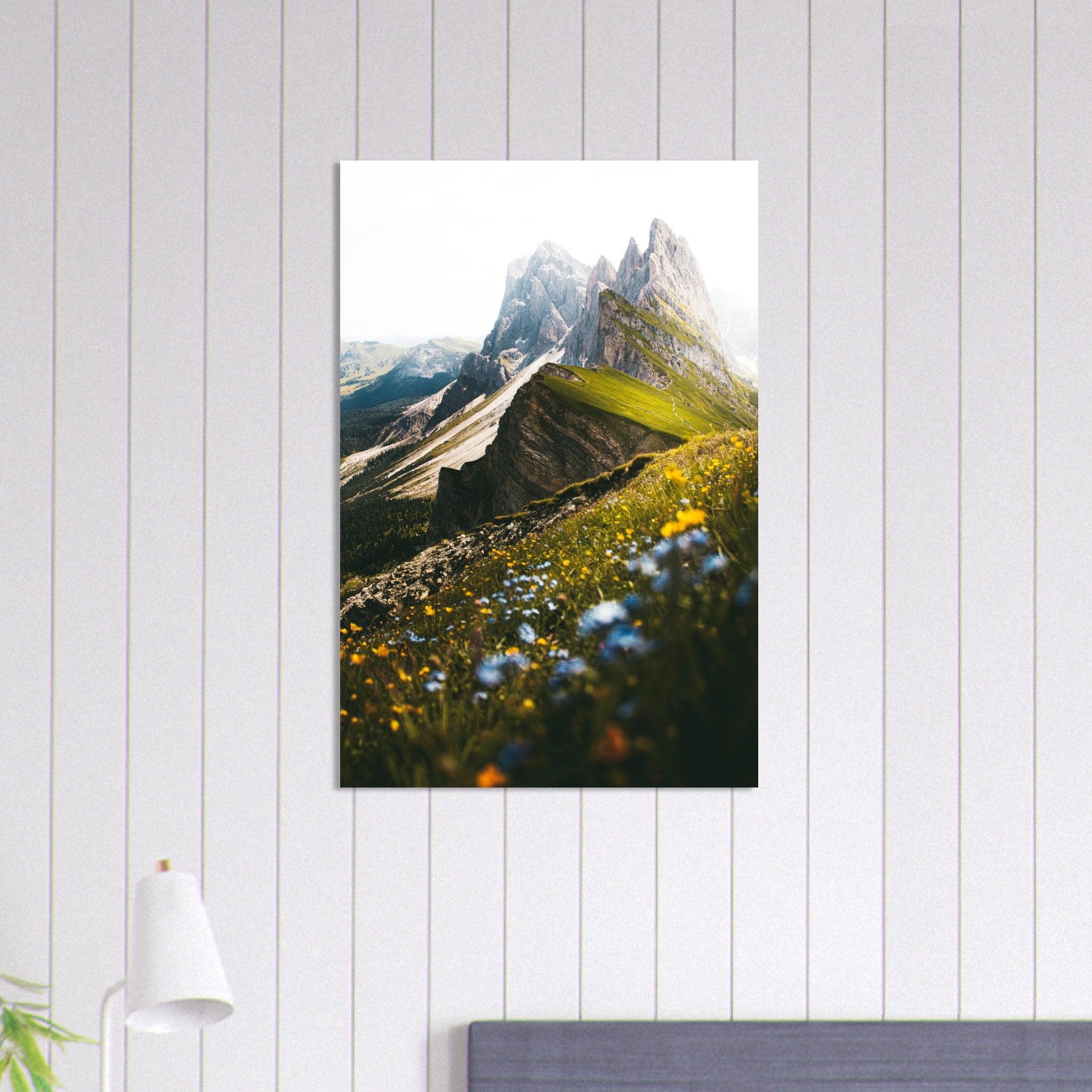 Seceda Naturposter - Printree.ch Alpen, Aussichtspunkt, Berglandschaft, Dolomiten, Foto, Fotografie, Italien, Natur, Ortisei, Panorama, Reisen, Seceda, Skifahren, unsplash, Wanderung