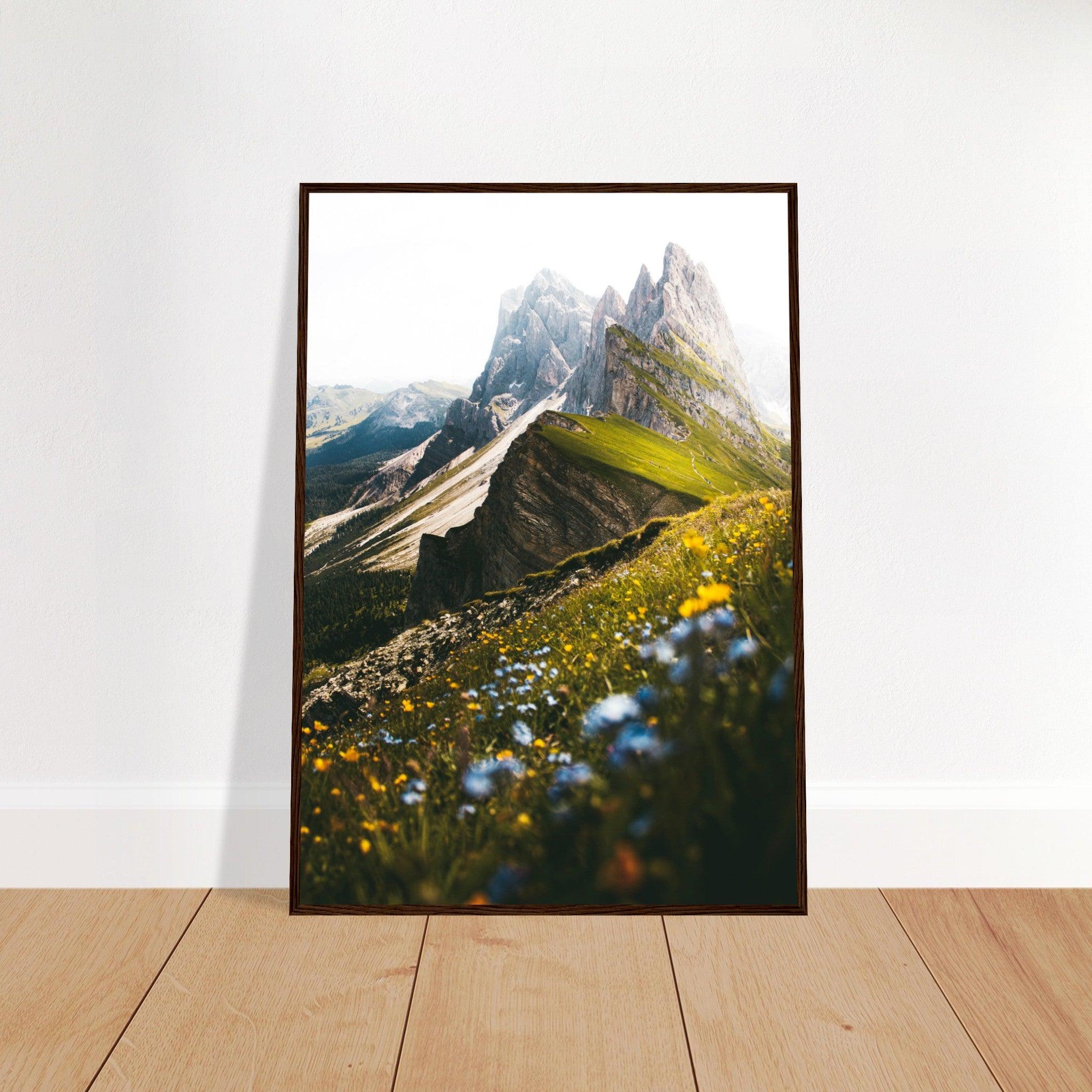 Seceda Naturposter - Printree.ch Alpen, Aussichtspunkt, Berglandschaft, Dolomiten, Foto, Fotografie, Italien, Natur, Ortisei, Panorama, Reisen, Seceda, Skifahren, unsplash, Wanderung