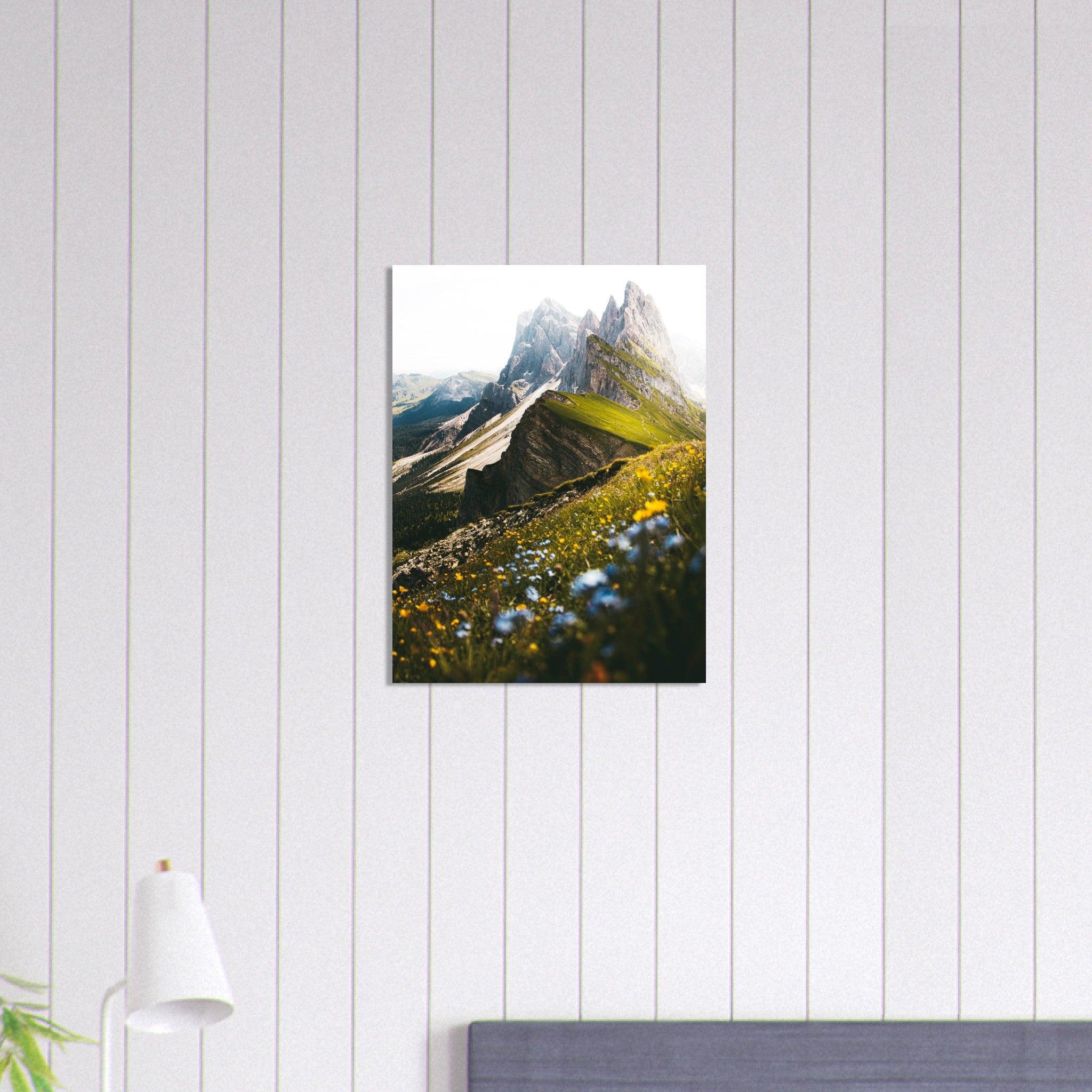 Seceda Naturposter - Printree.ch Alpen, Aussichtspunkt, Berglandschaft, Dolomiten, Foto, Fotografie, Italien, Natur, Ortisei, Panorama, Reisen, Seceda, Skifahren, unsplash, Wanderung