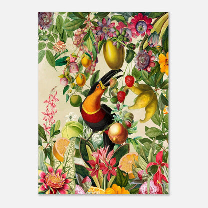 Toucan im Blüten und Früchte Jungle 2 - Printree.ch kunstschaffende, UTA NAUMANN