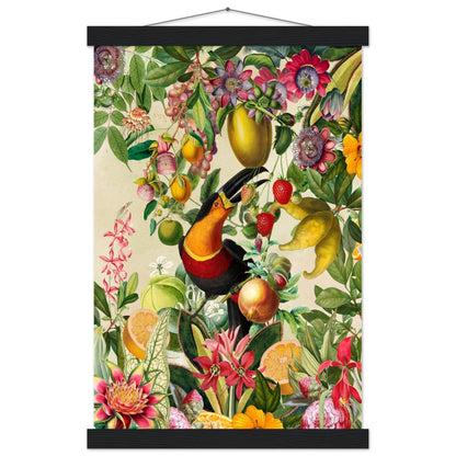 Toucan im Blüten und Früchte Jungle 2 - Printree.ch kunstschaffende, UTA NAUMANN