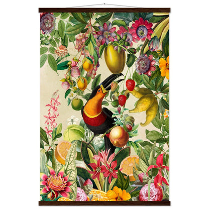 Toucan im Blüten und Früchte Jungle 2 - Printree.ch kunstschaffende, UTA NAUMANN