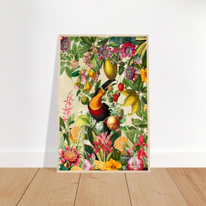 Toucan im Blüten und Früchte Jungle 2 - Printree.ch kunstschaffende, UTA NAUMANN