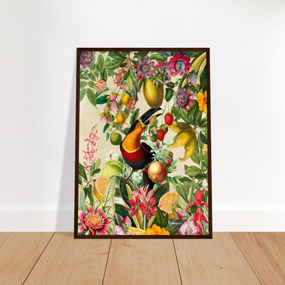 Toucan im Blüten und Früchte Jungle 2 - Printree.ch kunstschaffende, UTA NAUMANN