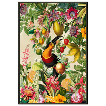 Toucan im Blüten und Früchte Jungle 2 - Printree.ch kunstschaffende, UTA NAUMANN