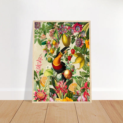 Toucan im Blüten und Früchte Jungle 2 - Printree.ch kunstschaffende, UTA NAUMANN